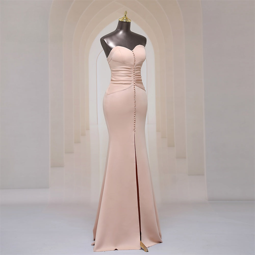 Long Tight Strapless Evening gown