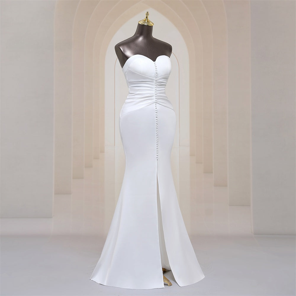 Long Tight Strapless Evening gown