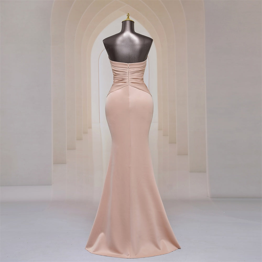 Long Tight Strapless Evening gown