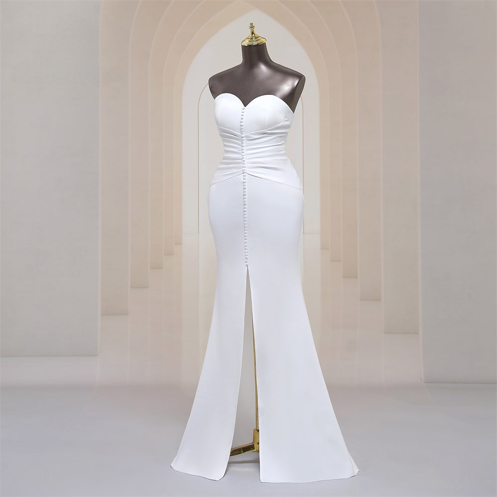 Long Tight Strapless Evening gown