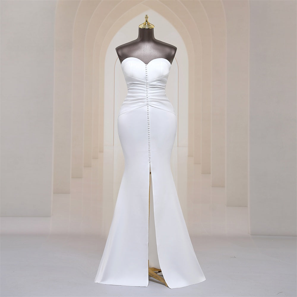 Long Tight Strapless Evening gown