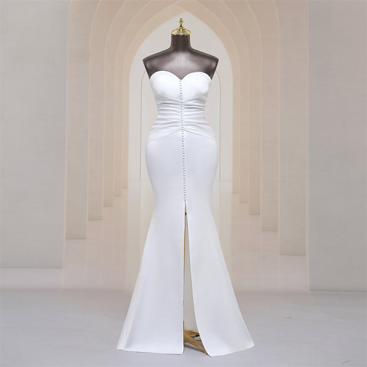 Long Tight Strapless Evening gown