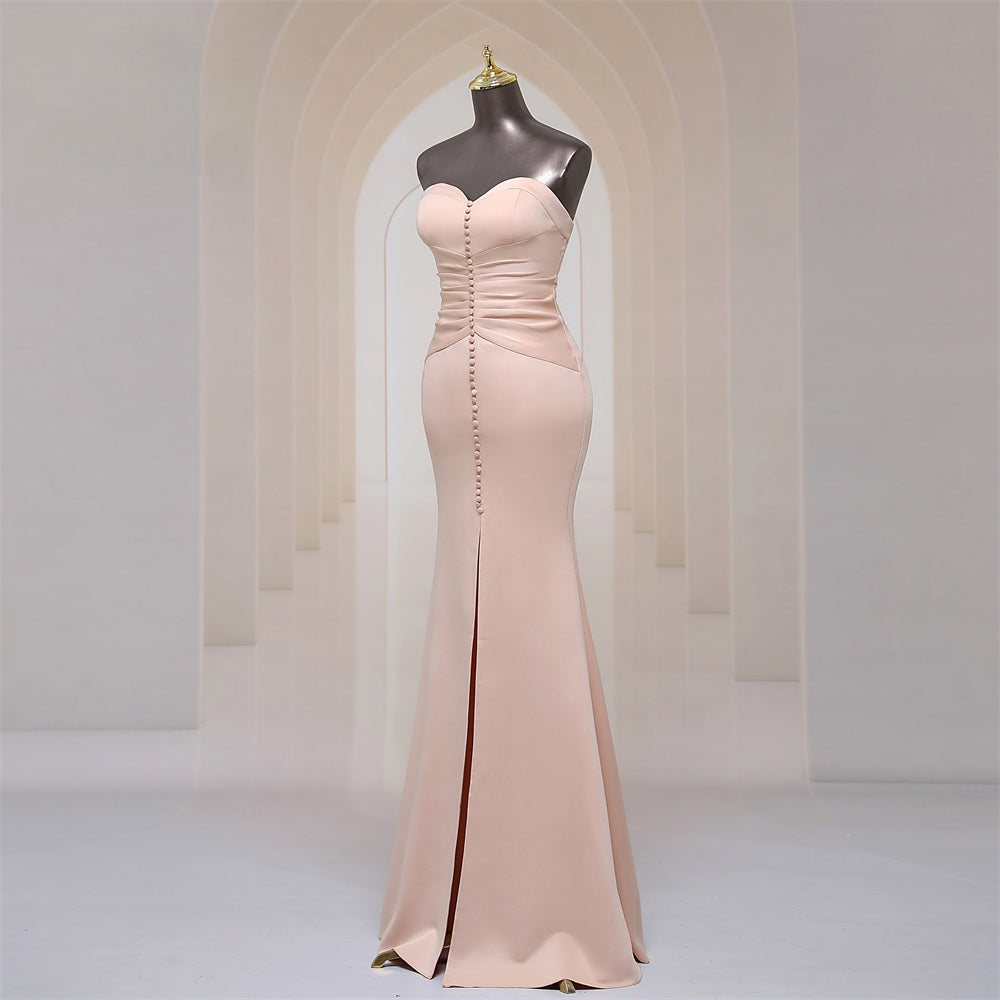 Long Tight Strapless Evening gown