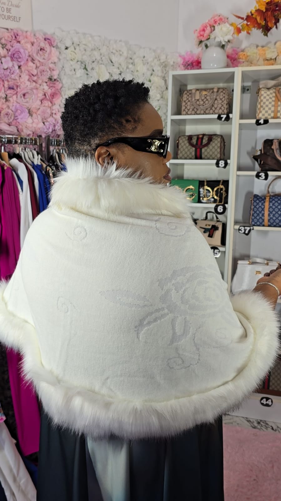 Fancy Faux Fur Poncho/Shawl