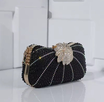 Elegant Evening Clutch with Crystal Shiny Stones