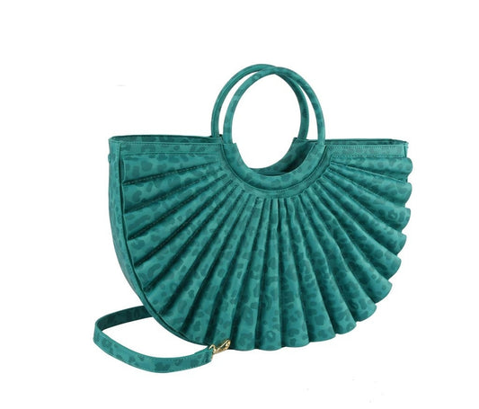 Turquoise Faux Leather Tote