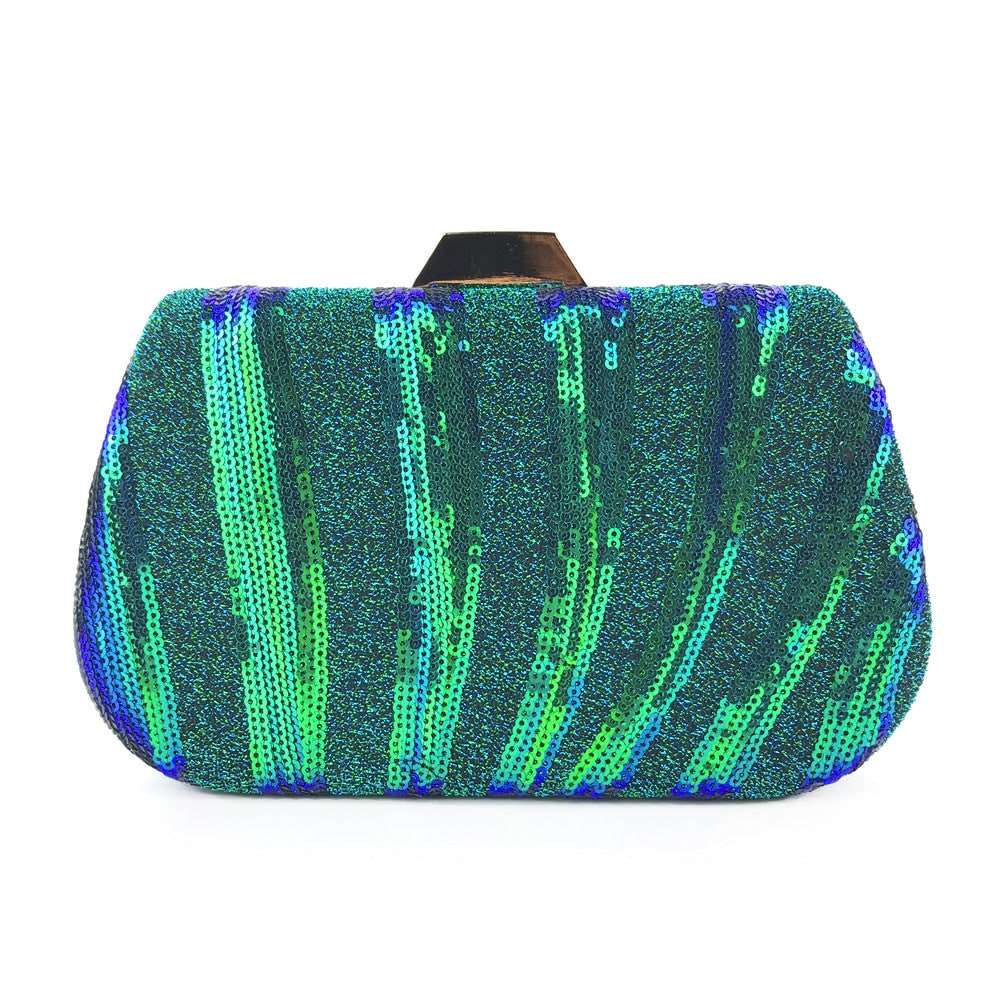 Chic Sequin Design Clutch Square Crossbody Evening Bag.