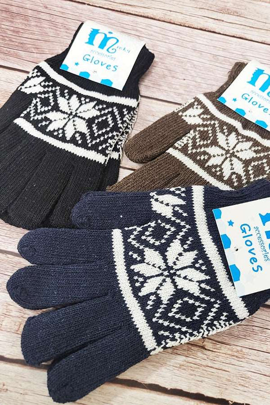 Winter Snowflake Pattern Gloves