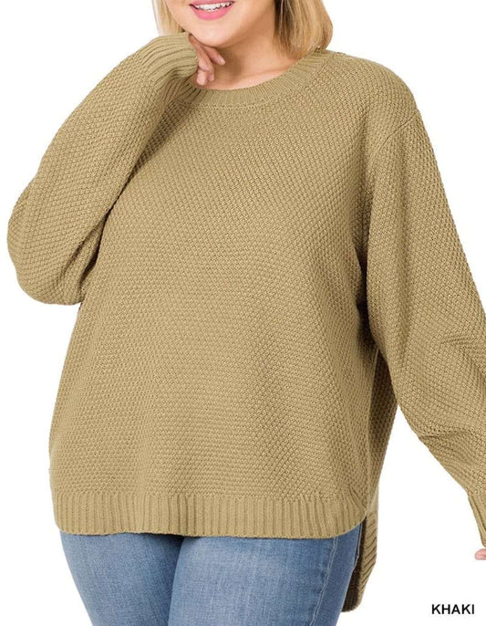 Light Green Color Round Neck Sweater