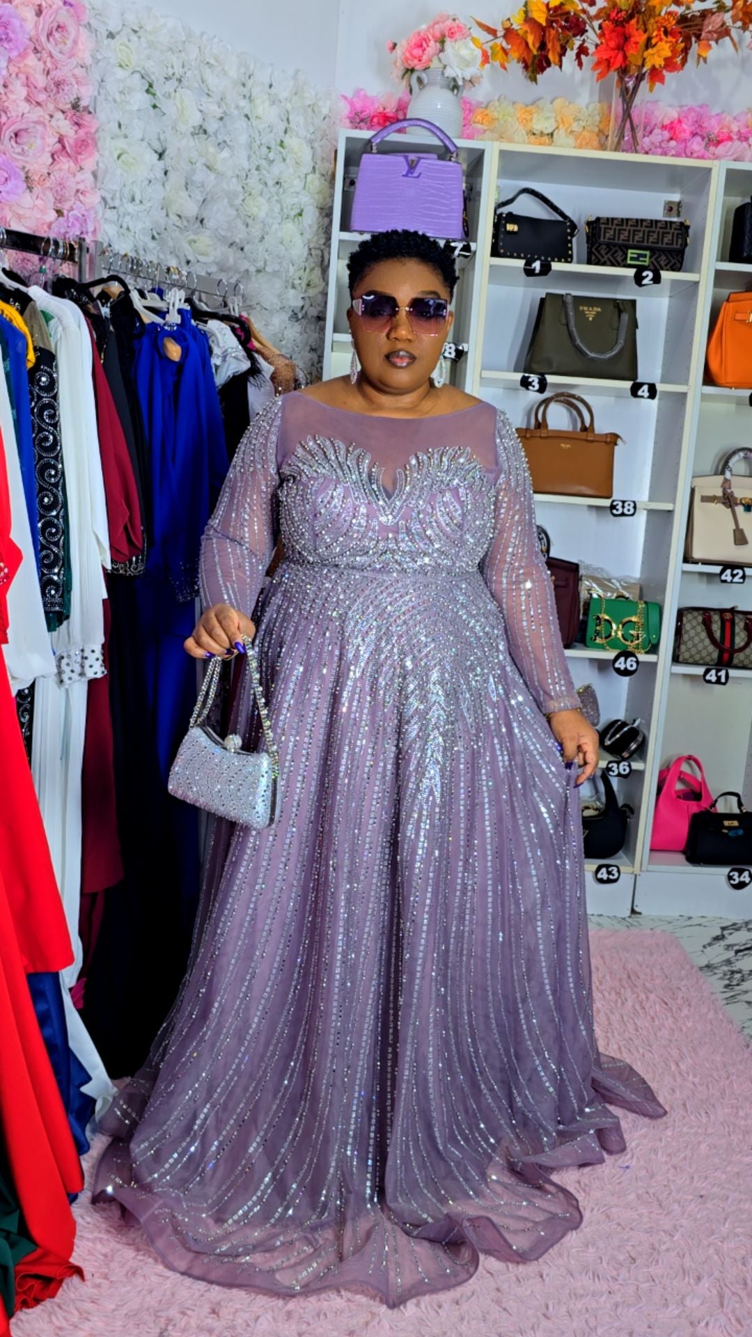 Lilac Color Evening Dress