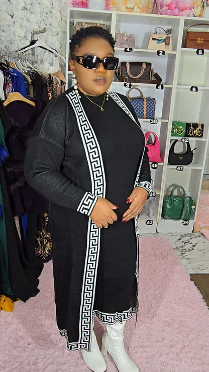 Black & White Sweater Dress Set.