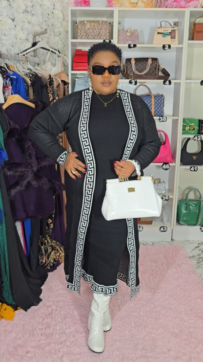 Black & White Sweater Dress Set.