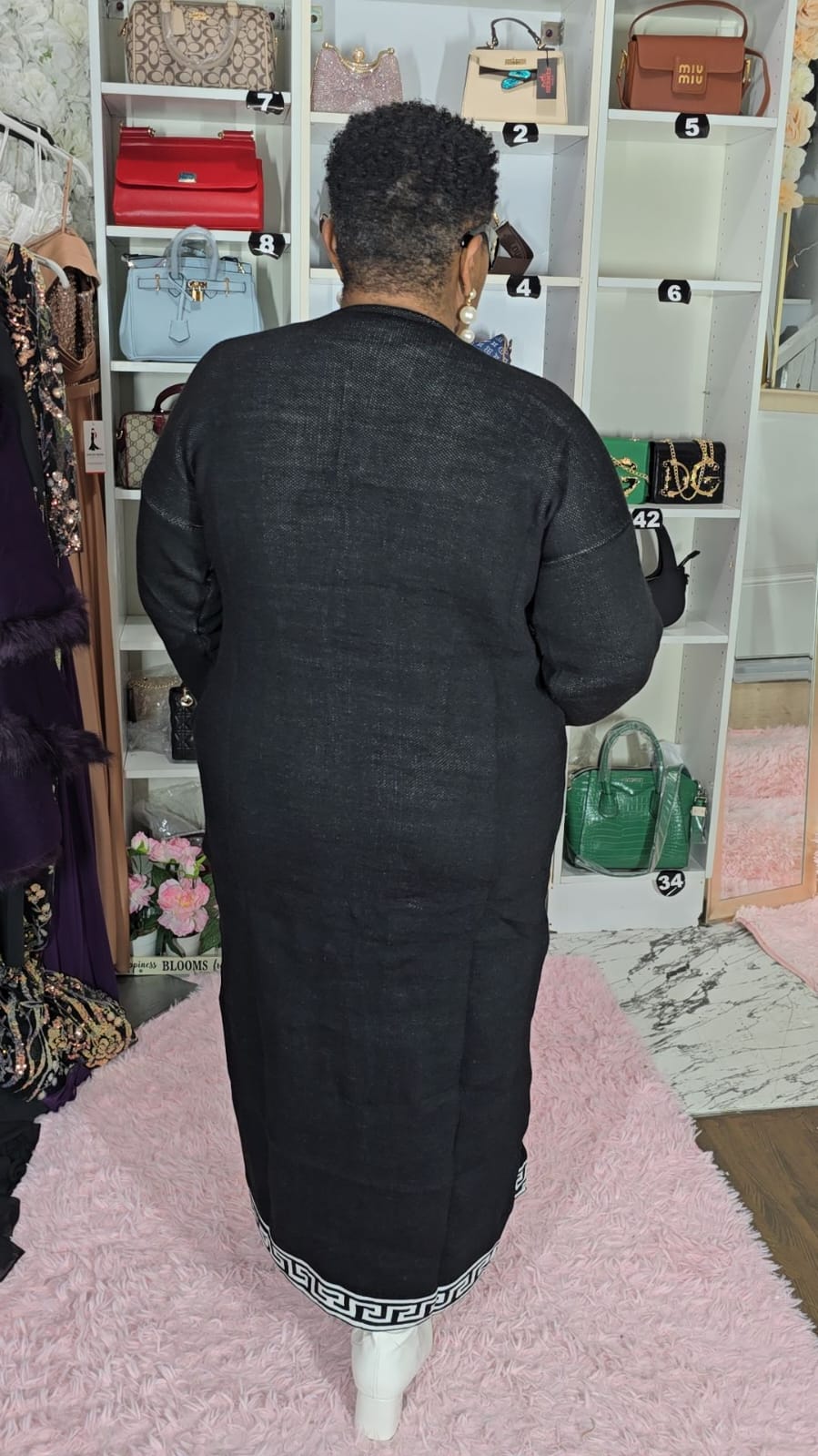 Black & White Sweater Dress Set.