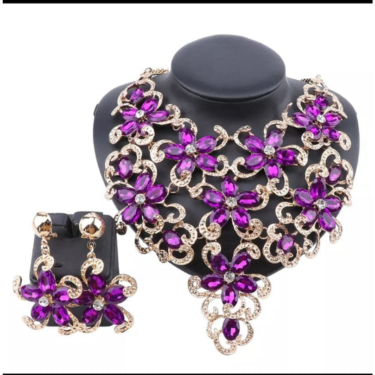 Beautiful, Bold Purple Jewelry Set